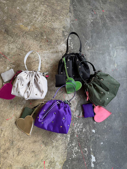 heart pouch studs 2way shoulder（C26001）4color