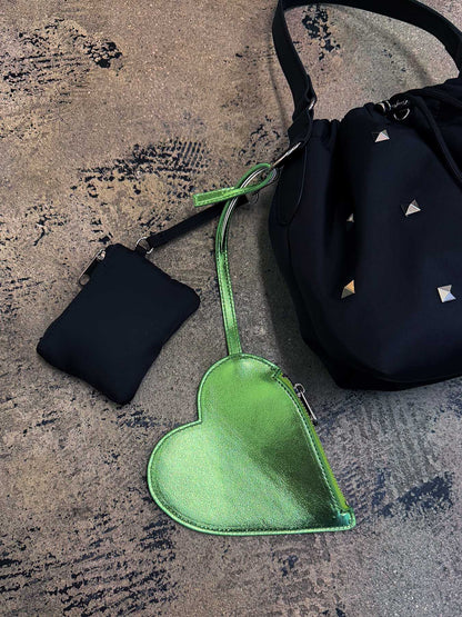 heart pouch studs 2way shoulder（C26001）4color