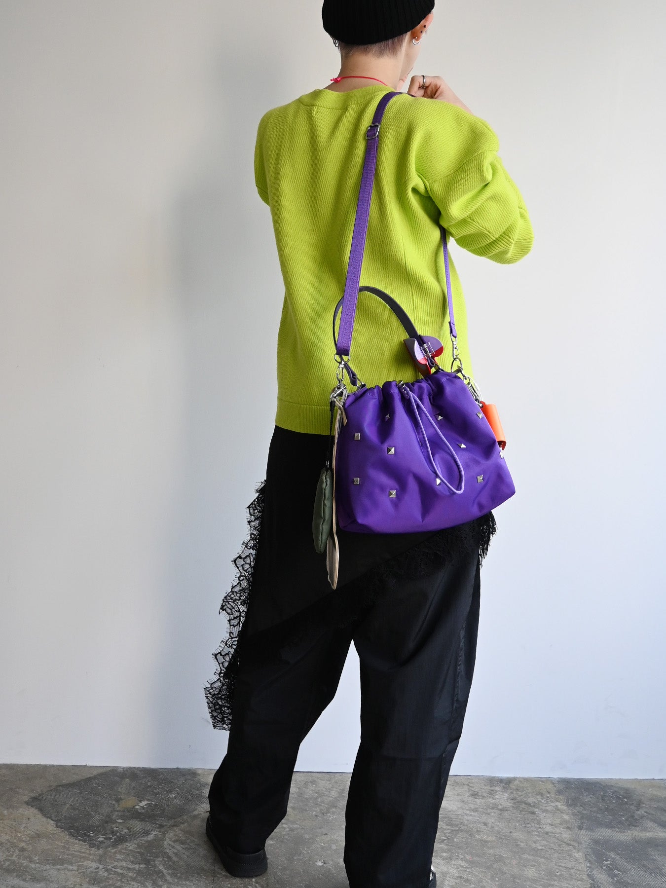 heart pouch studs 2way shoulder（C26001）4color