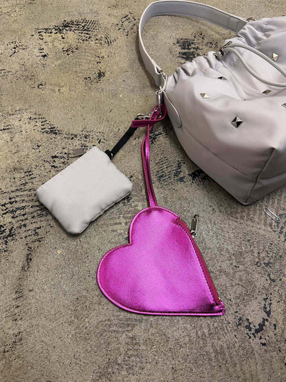 heart pouch studs 2way shoulder（C26001）4color