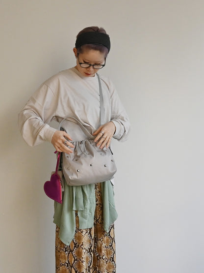 heart pouch studs 2way shoulder（C26001）4color