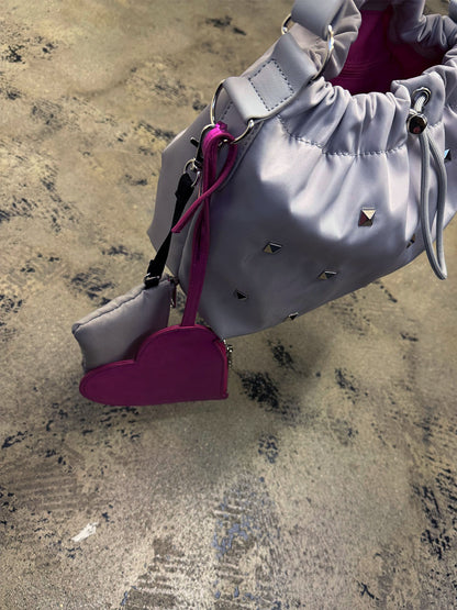 heart pouch studs 2way shoulder（C26001）4color