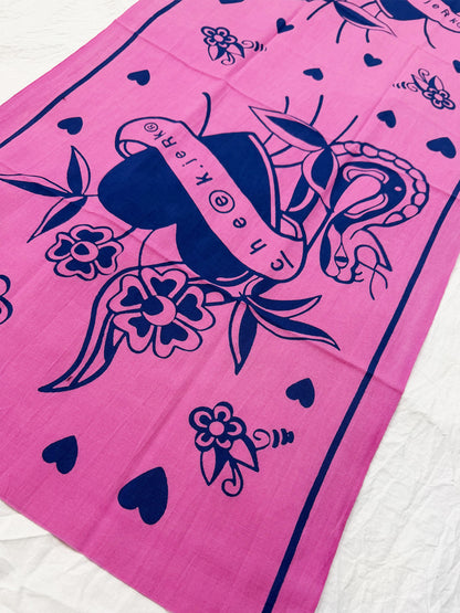 heart snake tenugui (CJ26008)