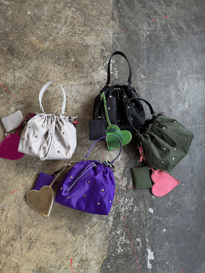 heart pouch studs 2way shoulder（C26001）4color