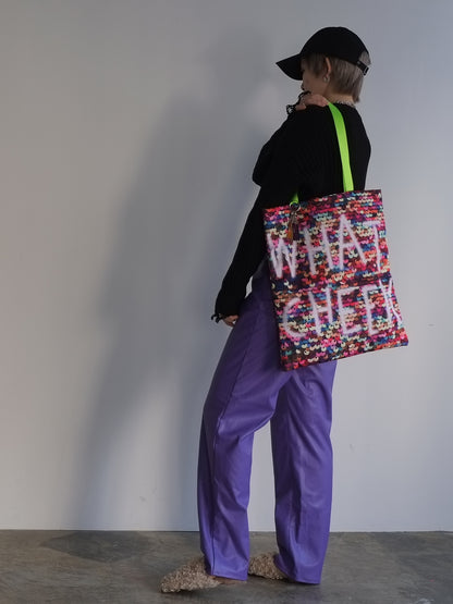 sequins print puff tote(C25002)