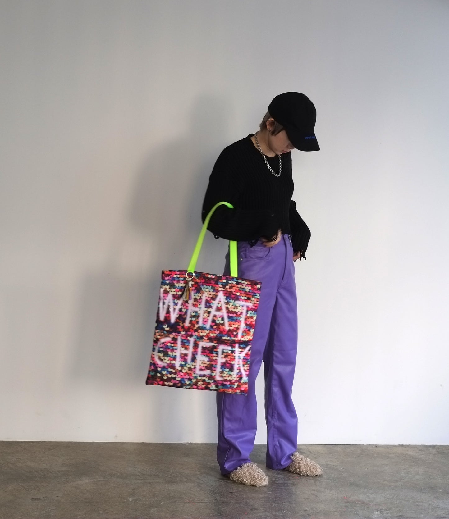 sequins print puff tote（C25002）3color