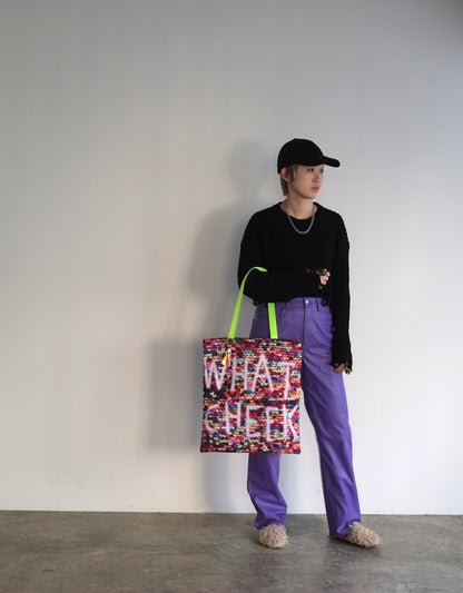 sequins print puff tote（C25002）3color