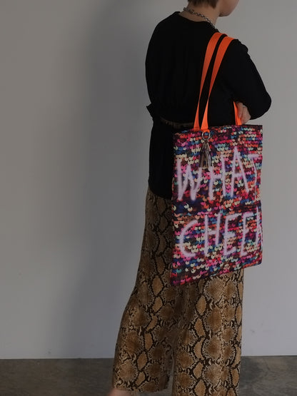 sequins print puff tote(C25002)