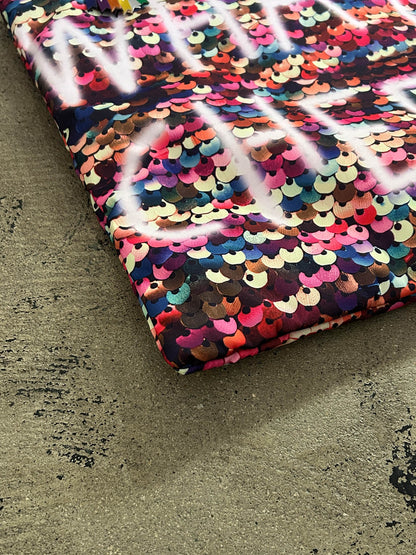 sequins print puff tote(C25002)