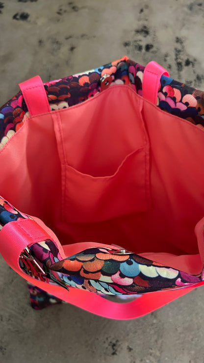 sequins print puff tote(C25002)