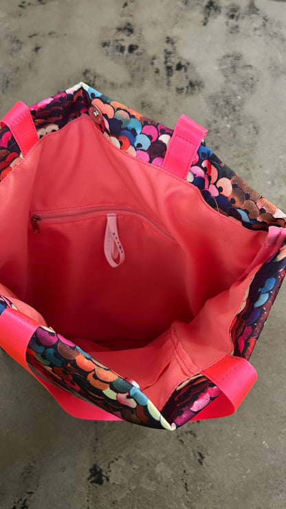 sequins print puff tote(C25002)