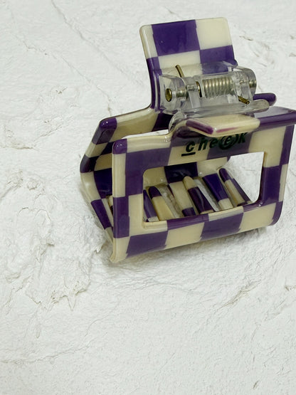 checker hair clip (C25017)