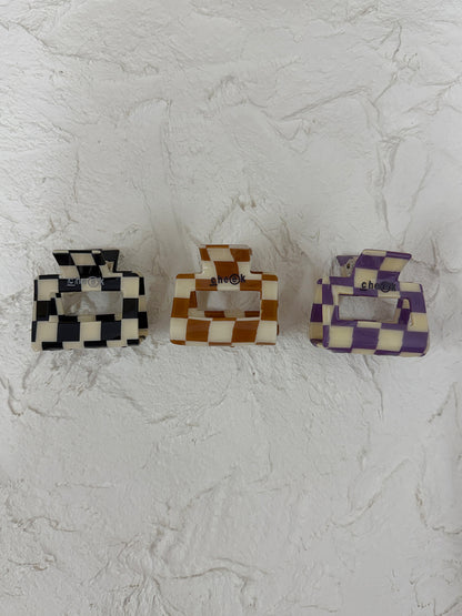 checker hair clip (C25017)